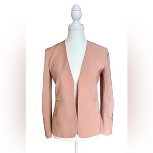 Theory Lindrayia B Wool Blend Blazer | Blush Pink | Open Front | Size 0